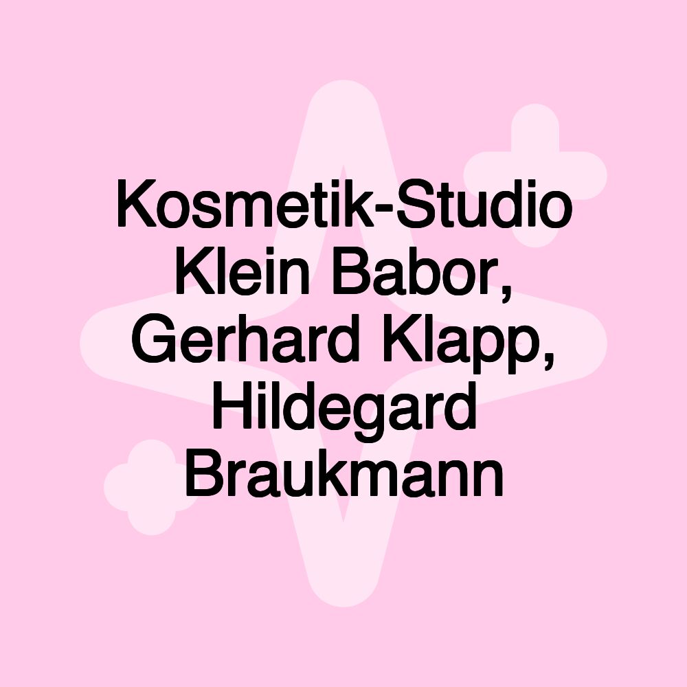 Kosmetik-Studio Klein Babor, Gerhard Klapp, Hildegard Braukmann